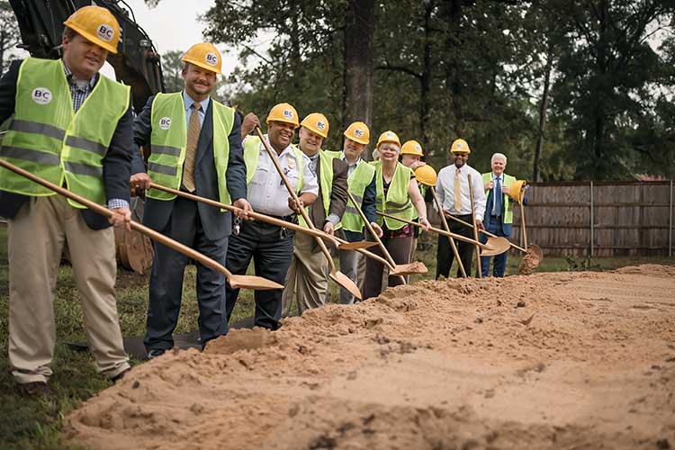 Workers with shovel